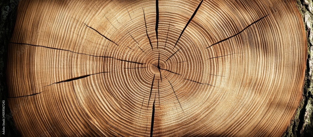 Fototapeta premium Highlight the unique textures found in trunk cross-sections.