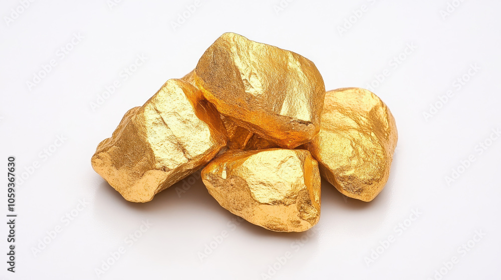 Golden rocks symbolize wealth and investment opportunities in market Golden rocks symbolize wealth and investment opportunities in market