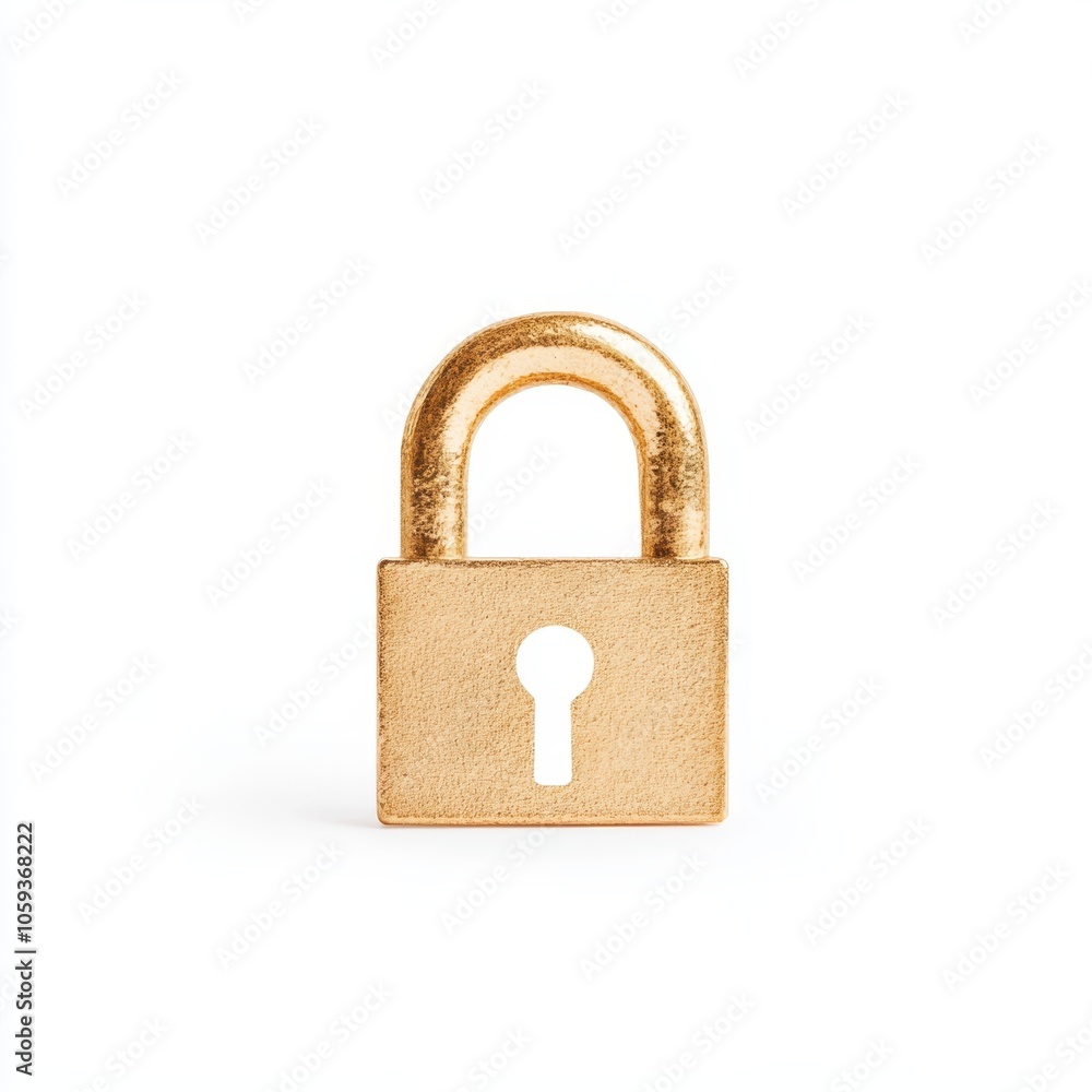 A golden padlock with a keyhole sits against a plain background, symbolizing security and protection. A golden padlock with a keyhole sits against a plain background, symbolizing security and protection.