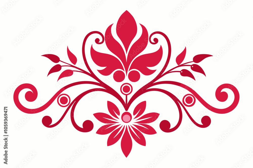 Floral Pattern in Victorian Style on a white background Floral Pattern in Victorian Style on a white background