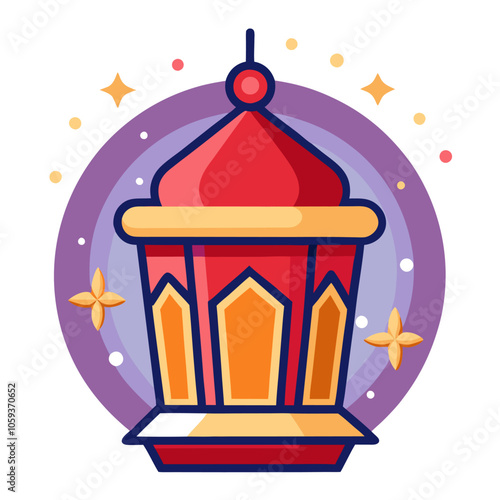 Single colorful holiday lantern with decorations, representing festive traditions.