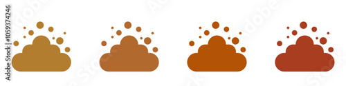 Dog poop icon with smell. Baby silhouette shit symbol