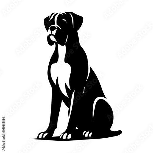 Boxer Dog Sitting