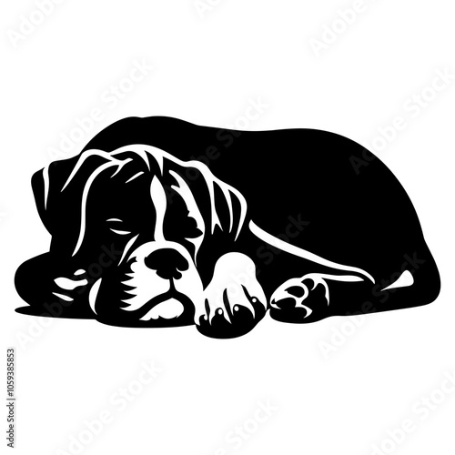 Boxer Dog Sleeping