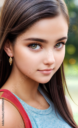 A portrait of a beautiful girl with beautiful eyes