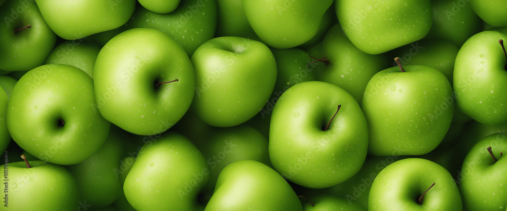 Seamless background of fresh ripe green apple Seamless background of fresh ripe green apple