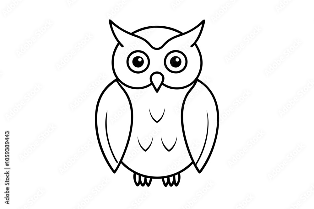 Simple Owl Line Art Illustration Vector Simple Owl Line Art Illustration Vector