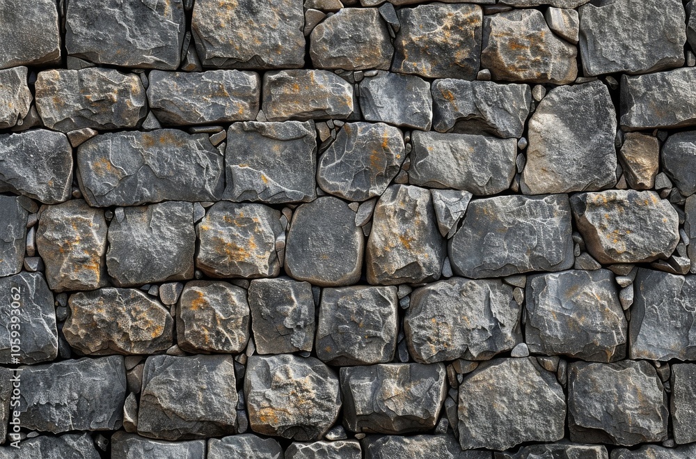 Close Up of a Gray Stone Wall With Green Moss Close Up of a Gray Stone Wall With Green Moss