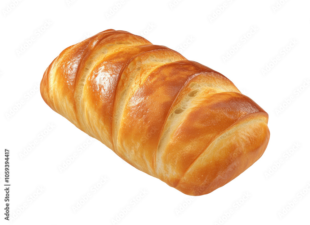 Freshly baked bread loaf on a plain background isolated transparent Freshly baked bread loaf on a plain background isolated transparent