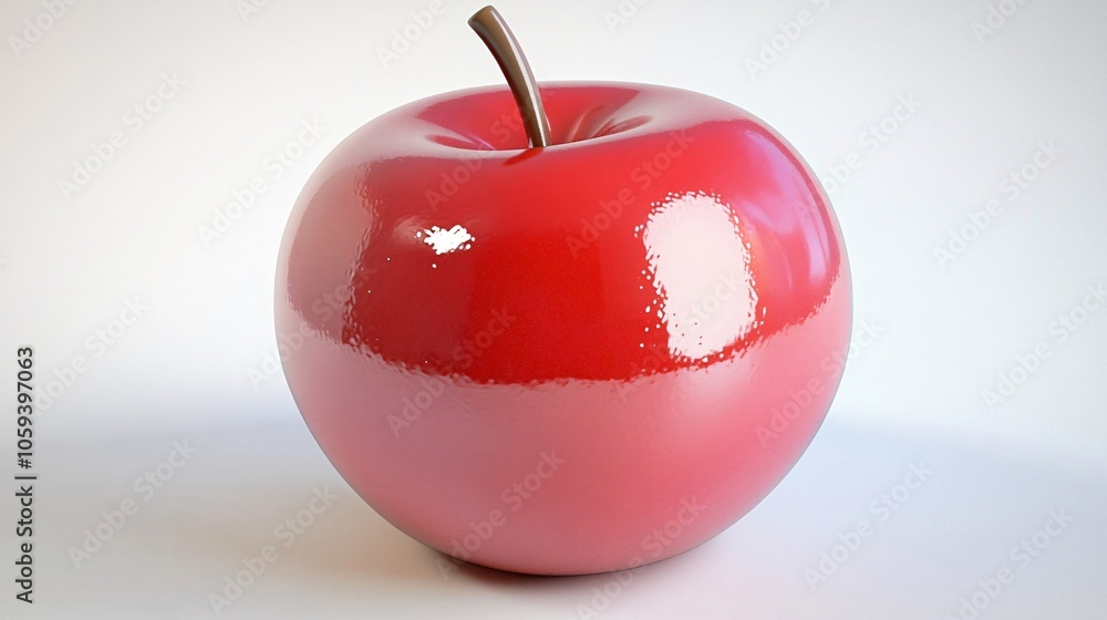 Obraz premium A shiny, red apple with a white background. Generative ai