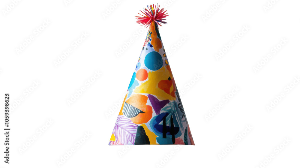 A festive multi-colored party hat isolated on transparent background (2) A festive multi-colored party hat isolated on transparent background (2)