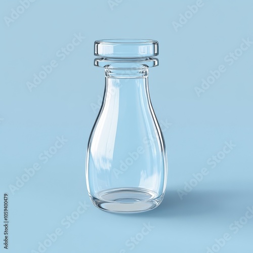 Minimalist Glass Bottle on a Simple Blue Background