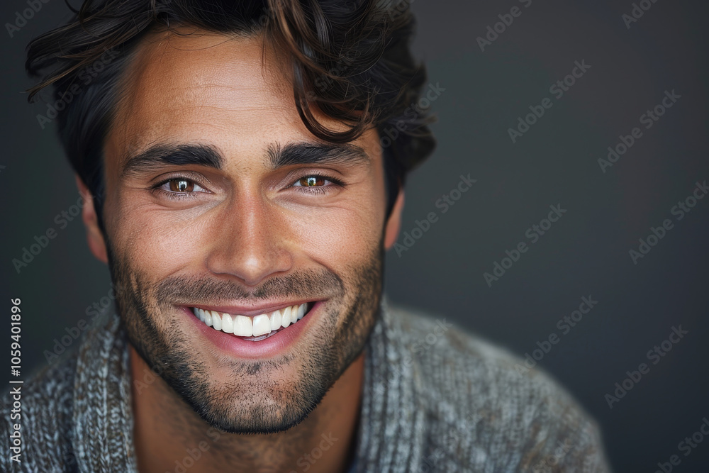 A man with a beard and a smile on his face A man with a beard and a smile on his face