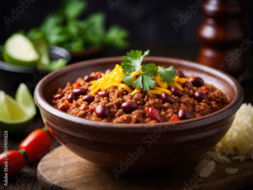 Hearty Beef Chili in a Bowl