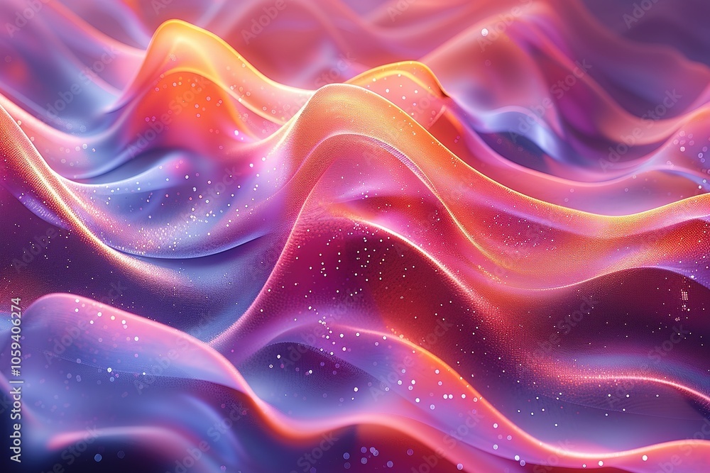 A colorful, abstract painting of a wave with a pink and orange hue A colorful, abstract painting of a wave with a pink and orange hue