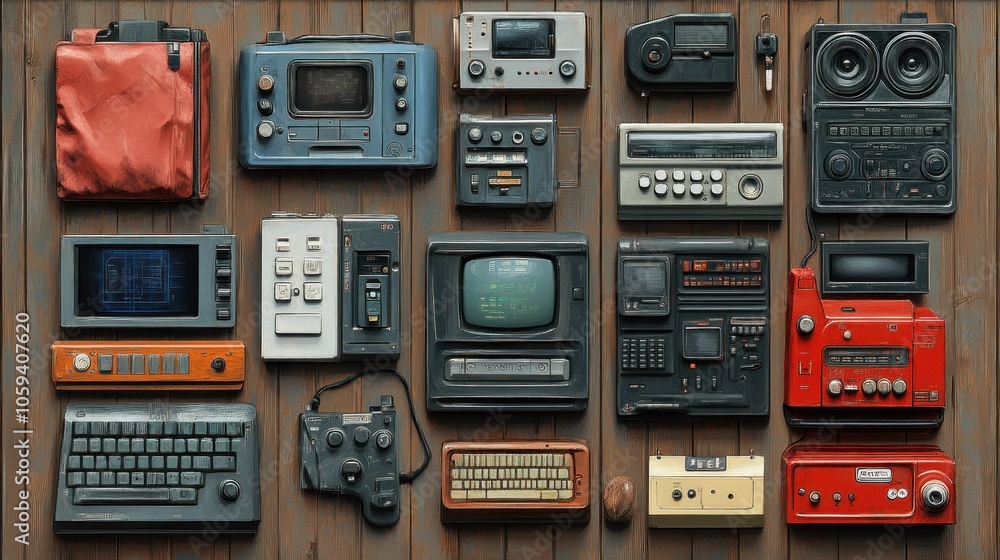 Fototapeta premium Vintage Tech Collection