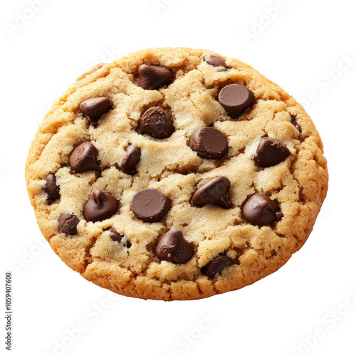 Freshly baked chocolate chip cookie isolated transparent