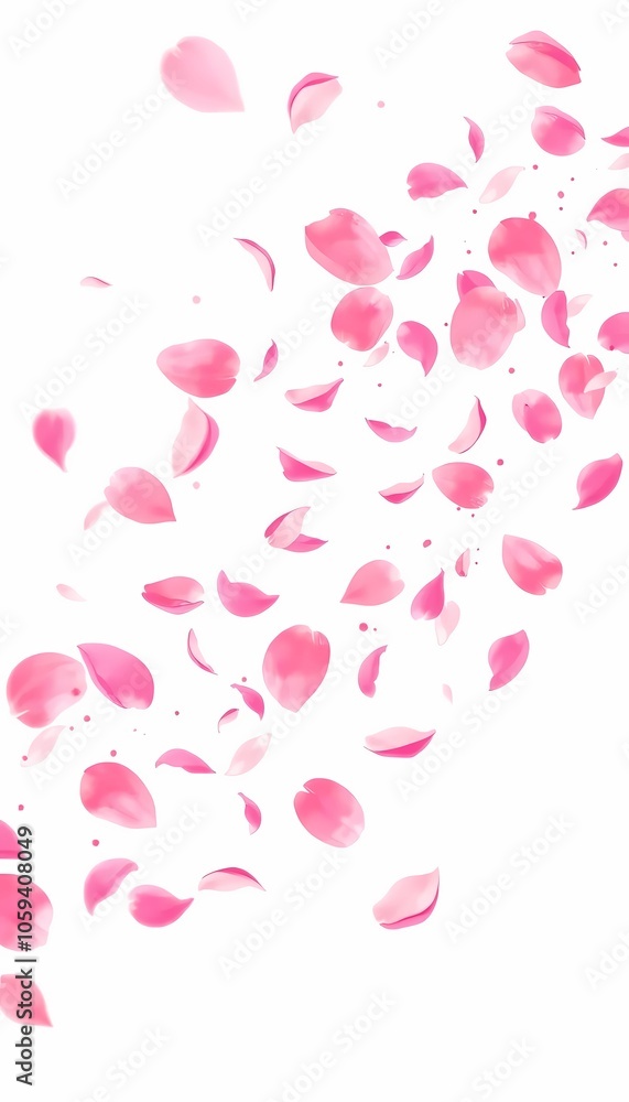 Pink petals swirling in air Pink petals swirling in air