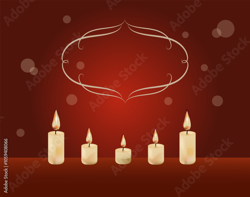 diwali candle light arrange on decorate background