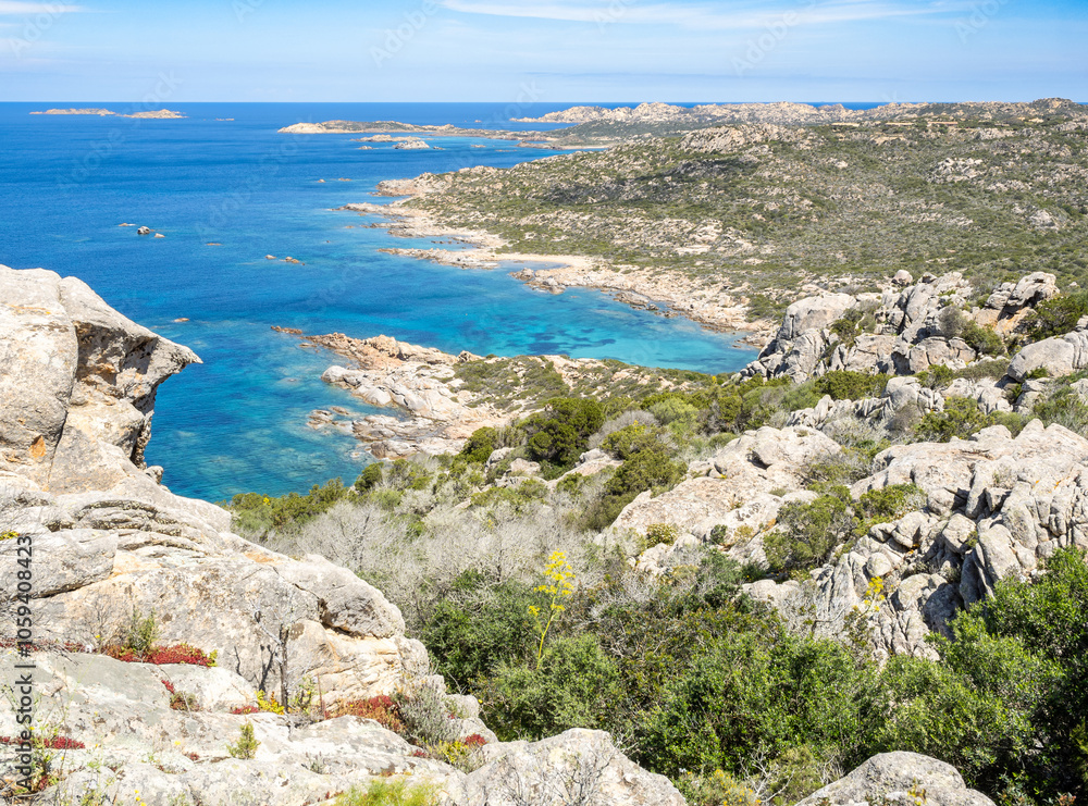 Cala d'inferno viewpoint in Maddalena island , Italy Cala d'inferno viewpoint in Maddalena island , Italy