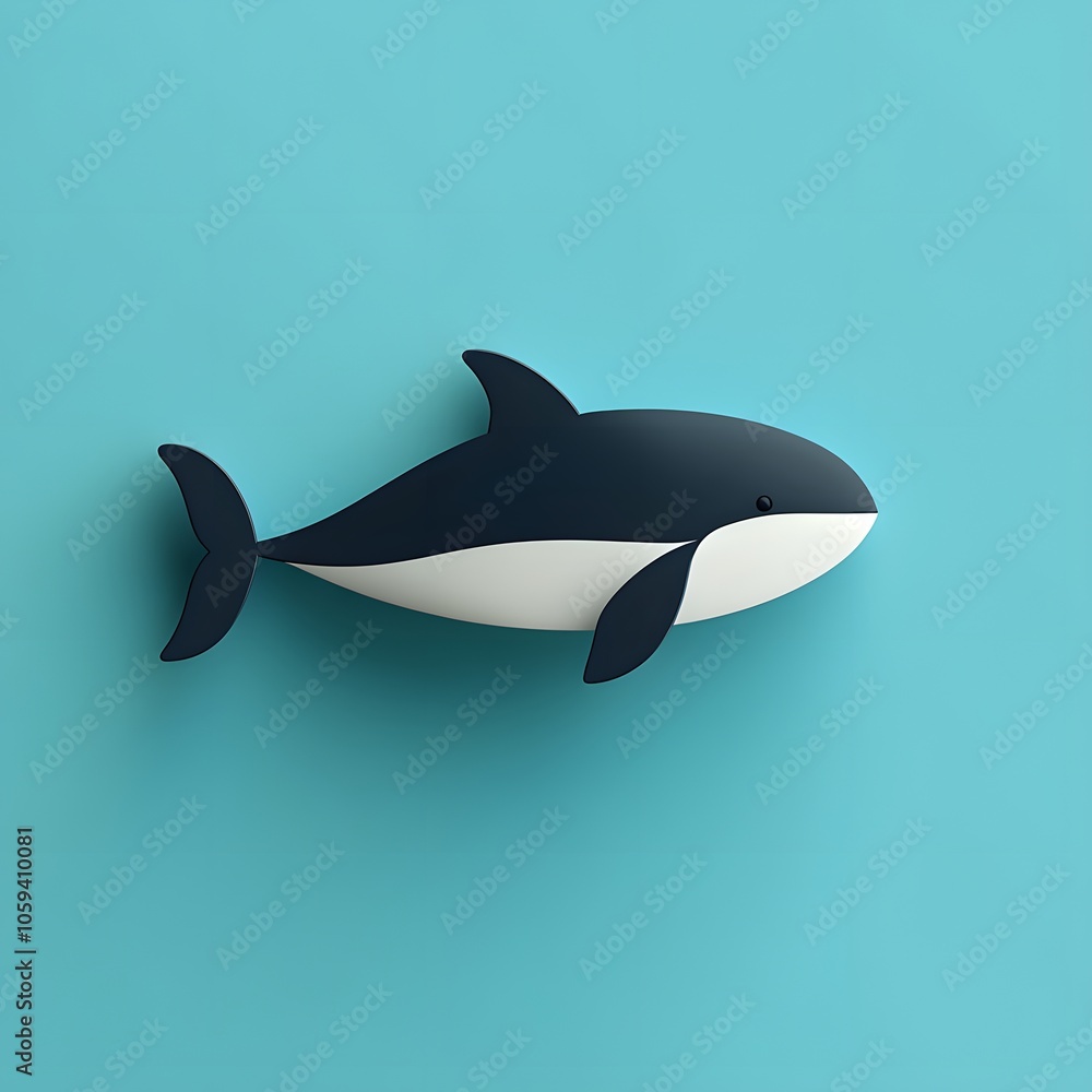 Fototapeta premium Cartoon Whale on a Colorful Background