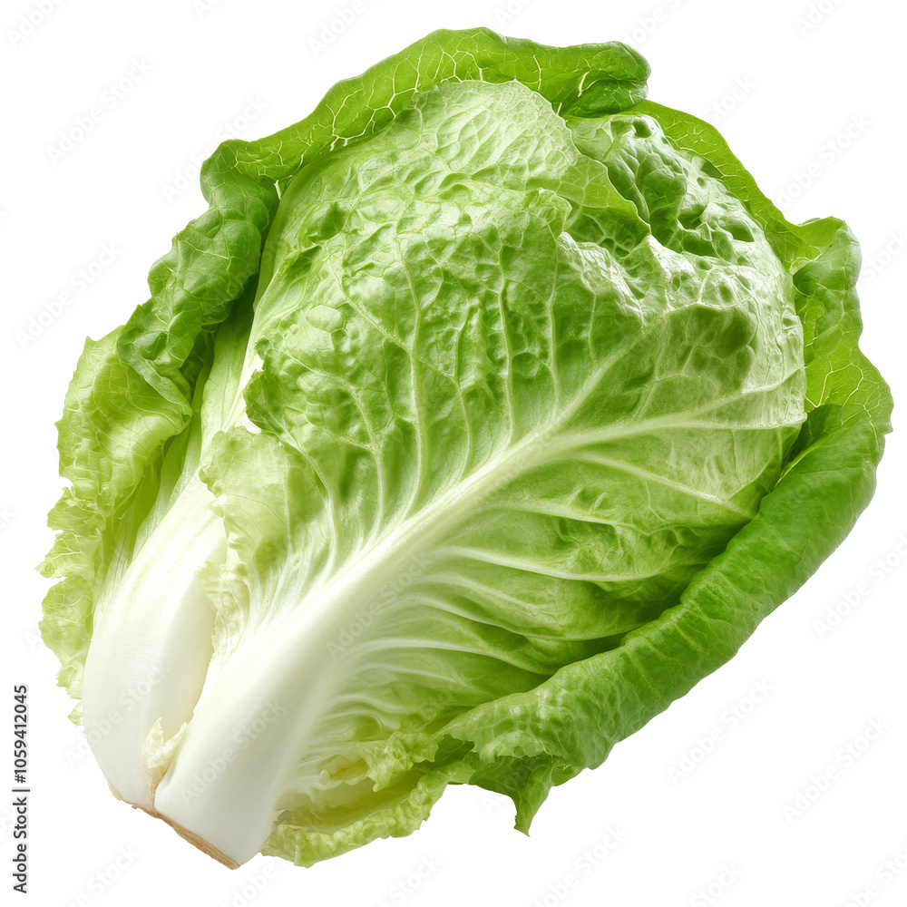 Fresh romaine lettuce on a plain background isolated transparent Fresh romaine lettuce on a plain background isolated transparent
