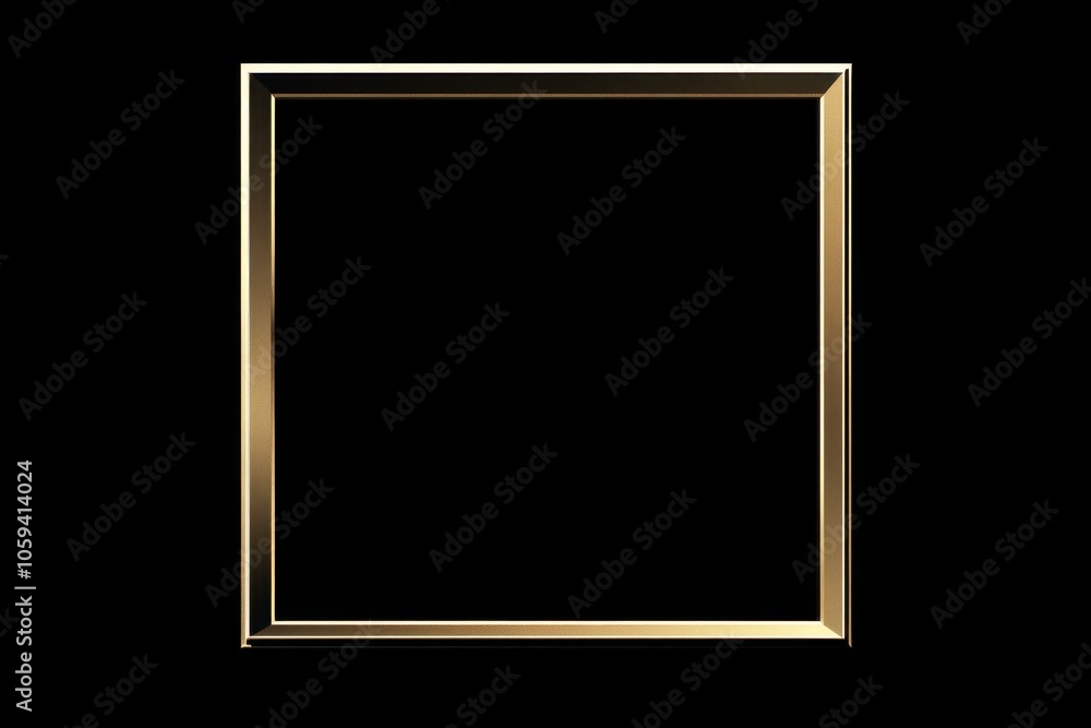 A gold square picture frame with a black background Generative AI A gold square picture frame with a black background Generative AI