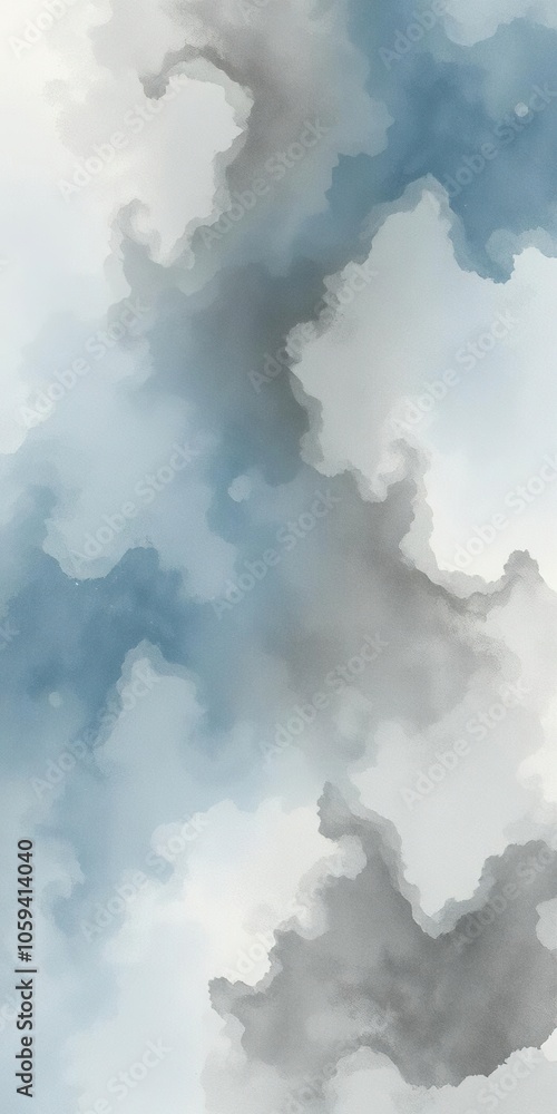 Abstract watercolor background with swirling smoke patterns in shades of blue and gray, pattern, trendy Abstract watercolor background with swirling smoke patterns in shades of blue and gray, pattern, trendy