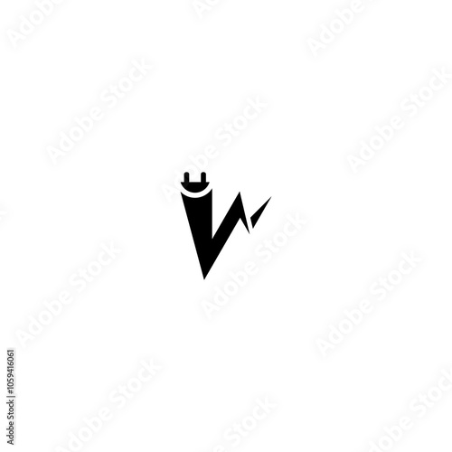 V Lightning Logo: A bold and modern logo design featuring the letter V integrated with a lightning bolt, representing speed, power, and innovation.  