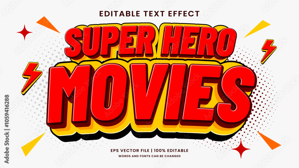 Super hero movies 3d editable text effect Super hero movies 3d editable text effect