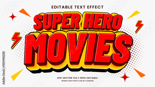 Super hero movies 3d editable text effect