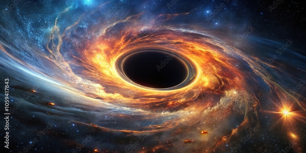 An ancient and mysterious black hole surrounded by a swirling accretion disk of hot gas and dust, star formation, astronomy, universe, stellar death, cosmic An ancient and mysterious black hole surrounded by a swirling accretion disk of hot gas and dust, star formation, astronomy, universe, stellar death, cosmic