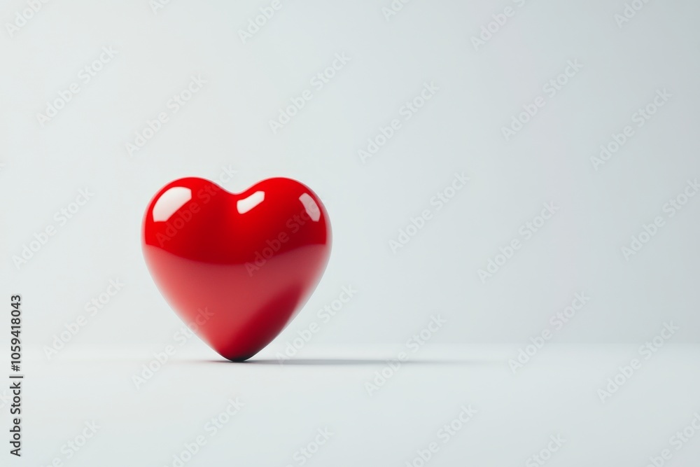 classic 2D red heart icon on a clean white background, vibrant color and smooth glossy finish, soft light reflections giving depth classic 2D red heart icon on a clean white background, vibrant color and smooth glossy finish, soft light reflections giving depth