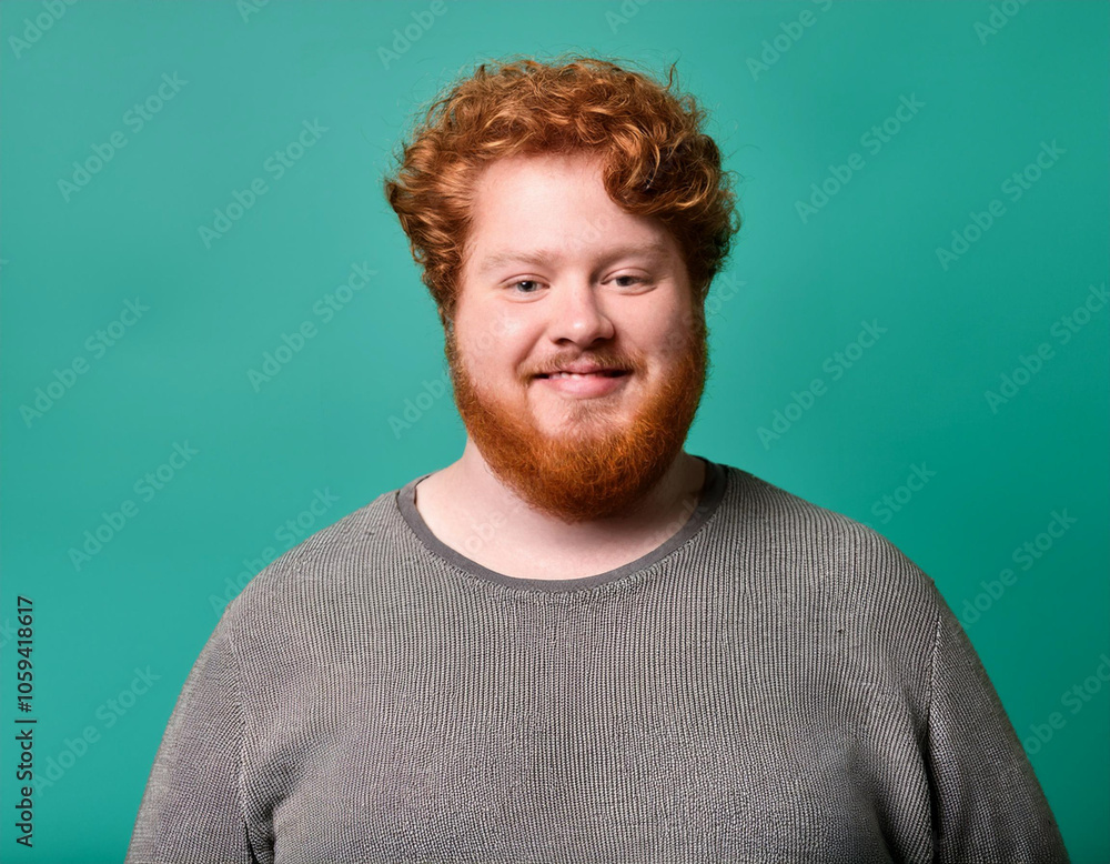 Happy Man Smiling Against Colorful Studio Background Happy Man Smiling Against Colorful Studio Background