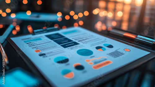 Quality management certificate and checklist floating in a digital workspace for marketing planning-1