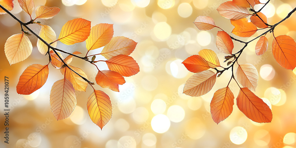 Close-Up of Autumn Leaves Against Warm Lights Close-Up of Autumn Leaves Against Warm Lights