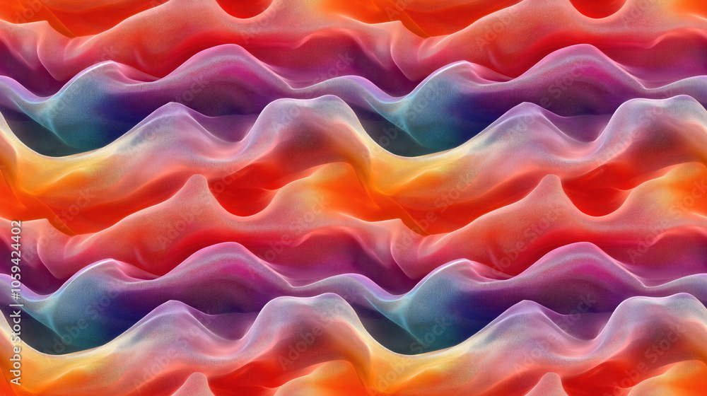 Fototapeta premium Colorful wavy gradient mesh pattern with a vibrant smooth surface ideal for background design