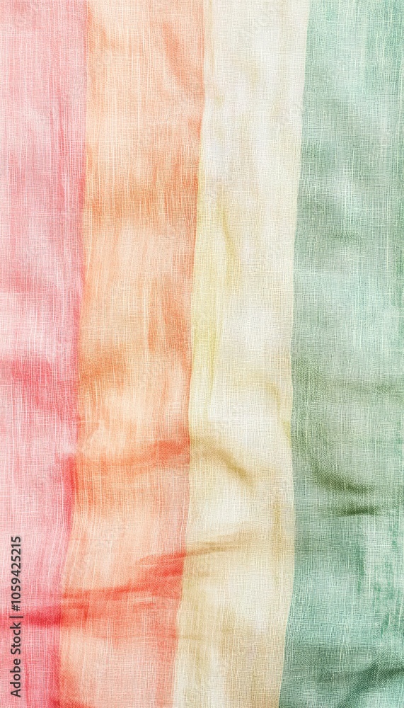 Fototapeta premium Gradient background from pastel green to peach with a fine grain overlay for a delicate look