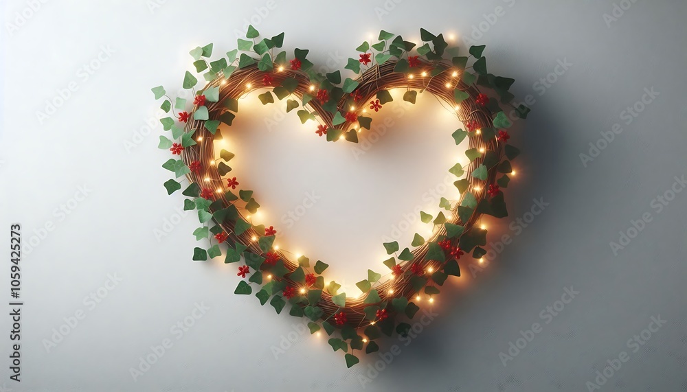 Heart-Shaped Wreath with Lights Heart-Shaped Wreath with Lights
