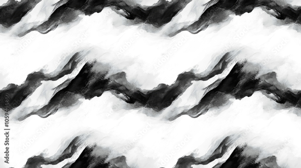 Seamless black and white watercolor abstract pattern featuring flowing paint and blurry strokes ideal for visit card design Seamless black and white watercolor abstract pattern featuring flowing paint and blurry strokes ideal for visit card design