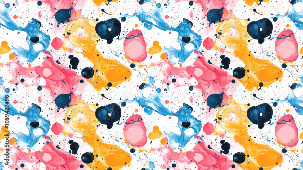 Seamless pattern featuring vibrant marble ink textures on a white backdrop ideal for bath bomb packaging and product design Seamless pattern featuring vibrant marble ink textures on a white backdrop ideal for bath bomb packaging and product design