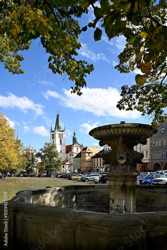 Litoměřice - Czech Republic, historic square, church of All Saints,