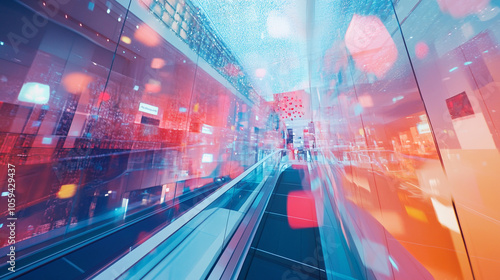 Abstract visuals of multichannel customer journeys, illustrating touchpoints and transitions between digital and physical retail environments-4