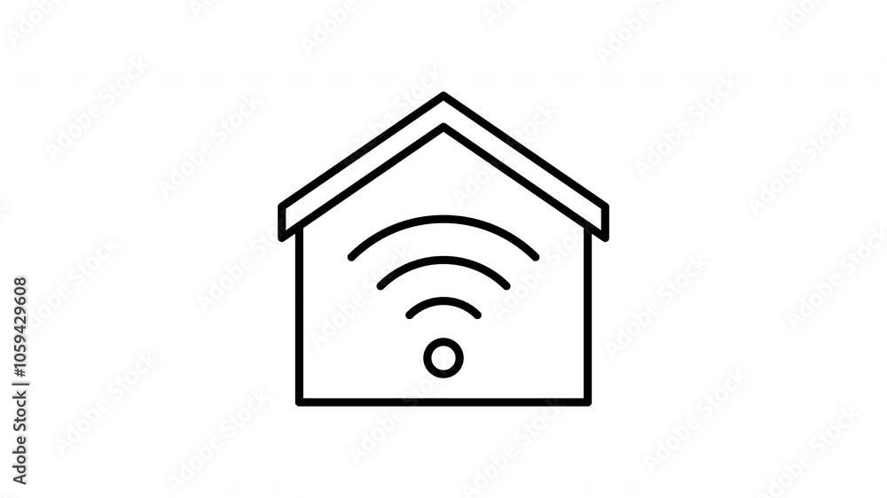 Smart house line icon. Black color line icon animation. 4K video with transparent background Smart house line icon. Black color line icon animation. 4K video with transparent background