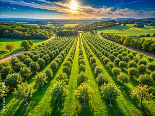 Wallpaper Mural Stunning Drone Photography of Granny Smith Apples in Lush Orchards - Fresh Green Fruit, Orchard Aerial Views, Healthy Food, Organic Produce, Nature's Bounty, Farm Life, Agriculture Torontodigital.ca