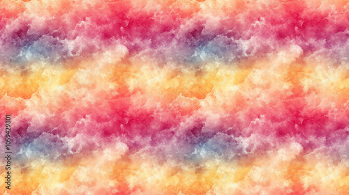 Seamless watercolor tie dye background featuring blurred colorful ombre patterns for textile and design applications