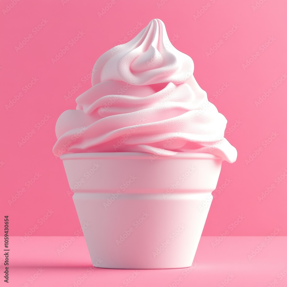 Delicate and Creamy Dessert on a Pink Background Delicate and Creamy Dessert on a Pink Background