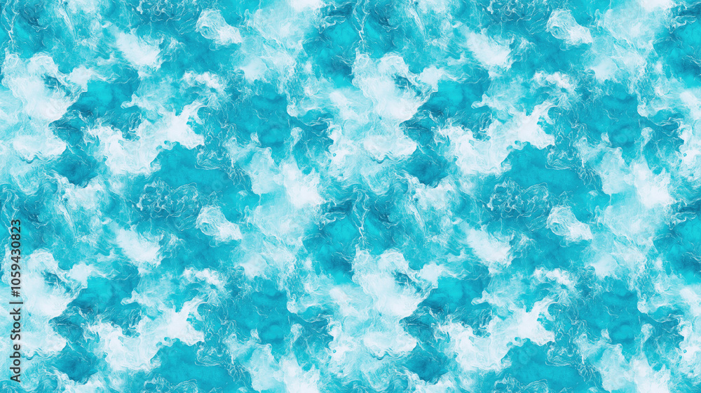 Obraz premium Turquoise blue seamless abstract pattern created with acrylic paints and inks ideal for laptop wallpaper and covers