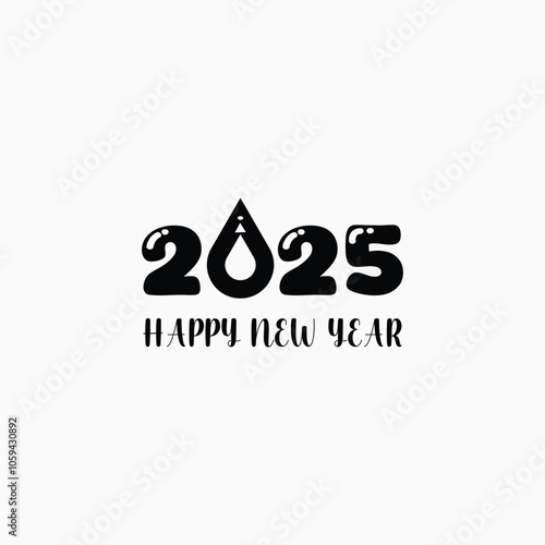 Happy new year 2025 logo design