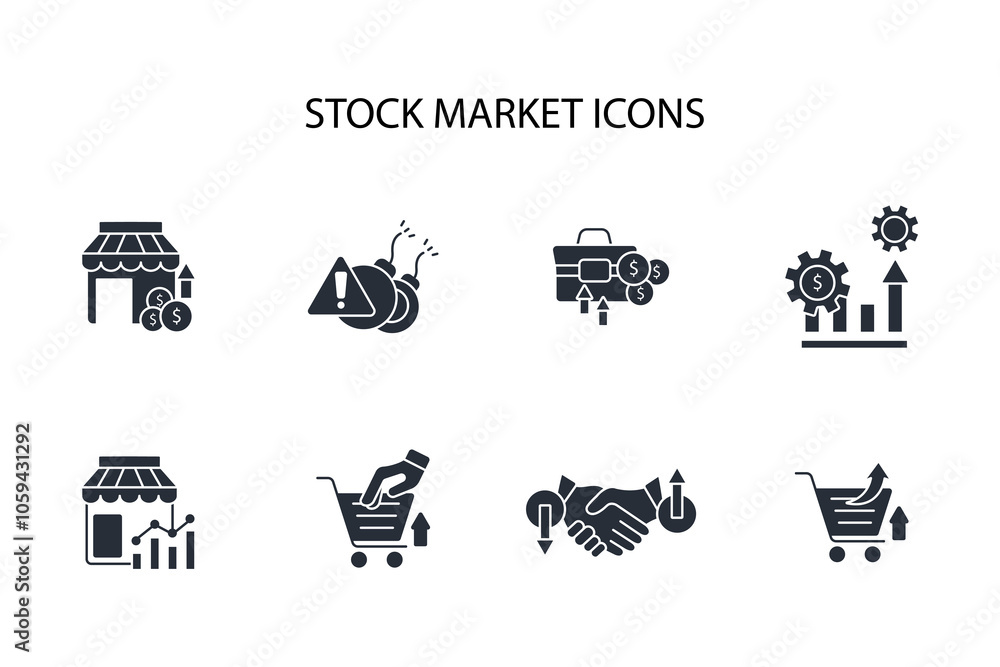 Stock market icon set.vector.Editable stroke.linear style sign for use web design,logo.Symbol illustration. Stock market icon set.vector.Editable stroke.linear style sign for use web design,logo.Symbol illustration.